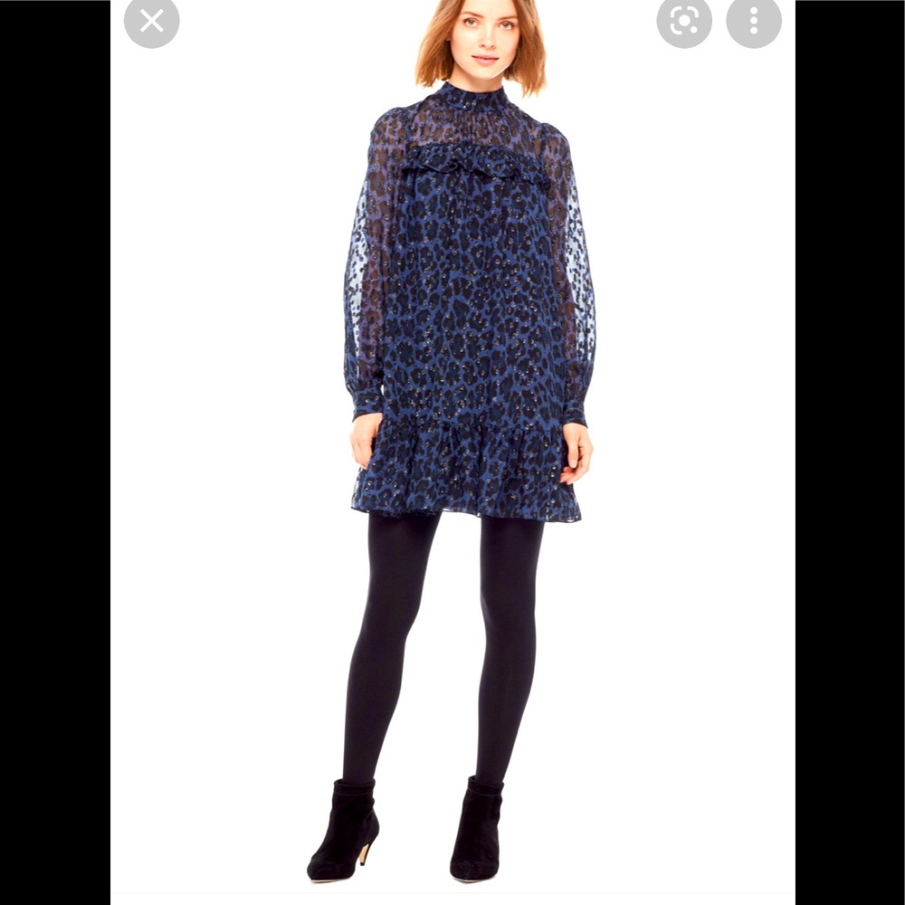 Kate Spade leopard clip dot mini dress